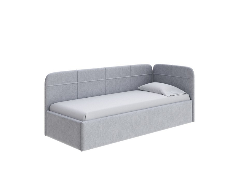 Кровать Life Junior софа (без основания) 80x190 Ткань: Рогожка Levis 83 Светло-Серый - Небольшая кровать в мягкой обивке в лаконичном дизайне.