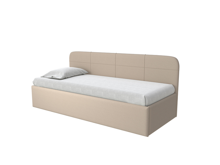 Кровать Life Junior софа (без основания) 140x190 Ткань: Рогожка Тетра Молочный - Небольшая кровать в мягкой обивке в лаконичном дизайне.