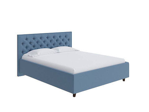Кровать без основания Teona - Кровать с высоким изголовьем, украшенным благородной каретной пиковкой.