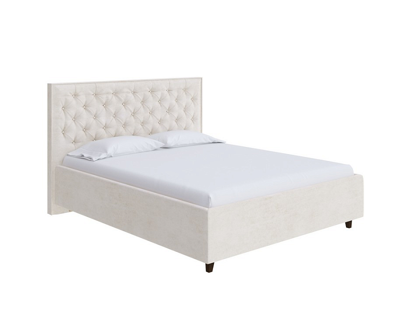 Кровать Teona Grand 90x200 Ткань: Микрофибра Diva Маренго - Кровать с увеличенным изголовьем, украшенным благородной каретной пиковкой.