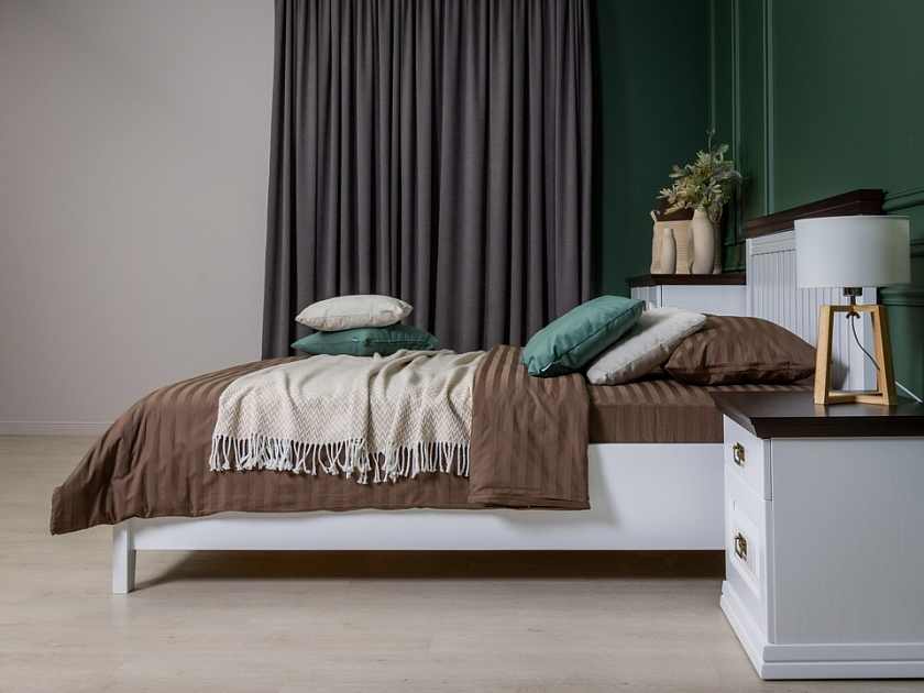 Кровать Olivia 160x200   - Кровать из массива с контрастной декоративной планкой.