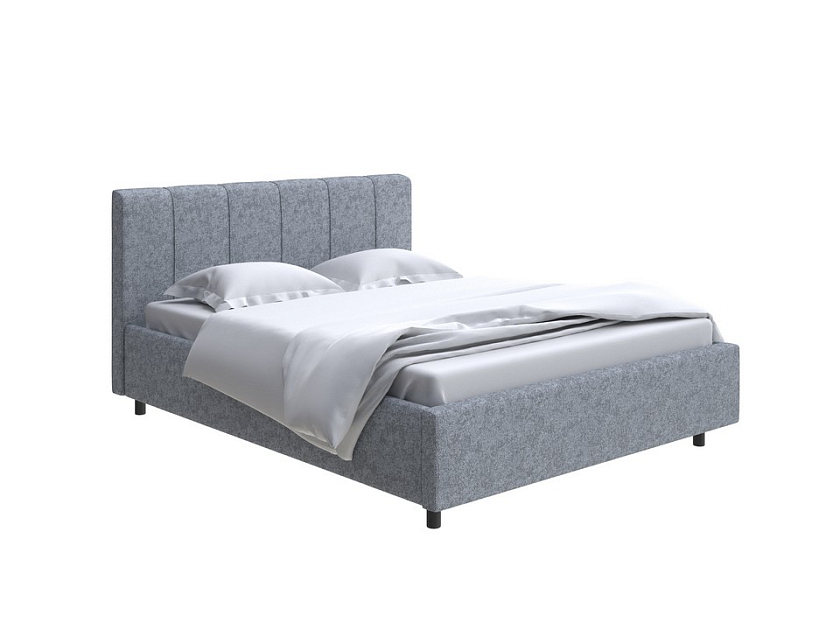 Кровать Nuvola-7 NEW 180x200 Ткань: Рогожка Levis 83 Светло-Серый - Современная кровать в стиле минимализм