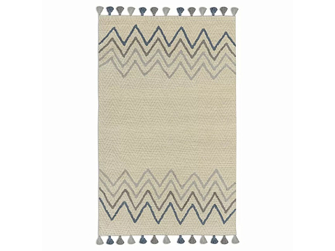 Ковер Tkano Agra 160x230 Ткань Бежевый - Стильный ковёр с кисточками