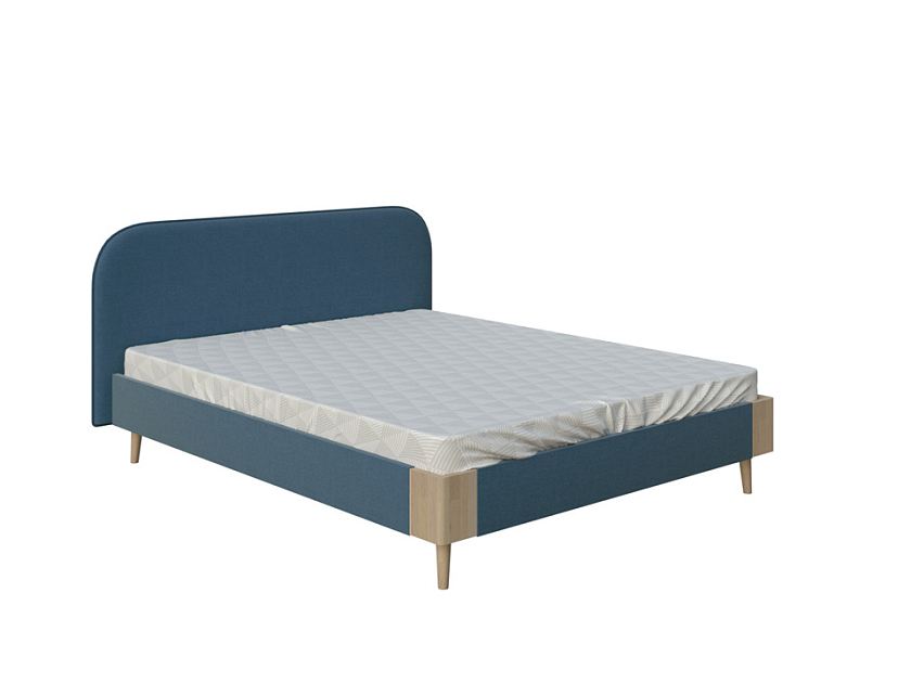 Кровать Lagom Plane Soft 80x190 Ткань/Массив (береза) Levis 85 Серый/Масло-воск Natura (Береза) - Оригинальная кровать в обивке из мебельной ткани.