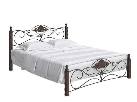 Металлическая кровать Garda 2R - Кровать из массива березы с фигурной металлической решеткой.