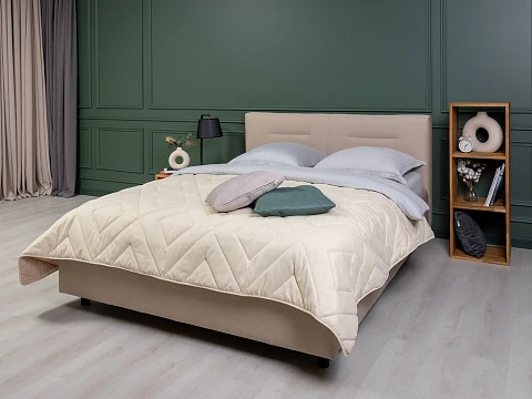 Двуспальная кровать с матрасом Nuvola-8 NEW - Кровать в лаконичном стиле с горизонтальной отстрочкой  в изголовье