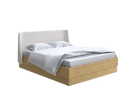 Двуспальная кровать с матрасом Lagom Side Wood с подъемным механизмом - Кровать со встроенным ПМ механизмом. 