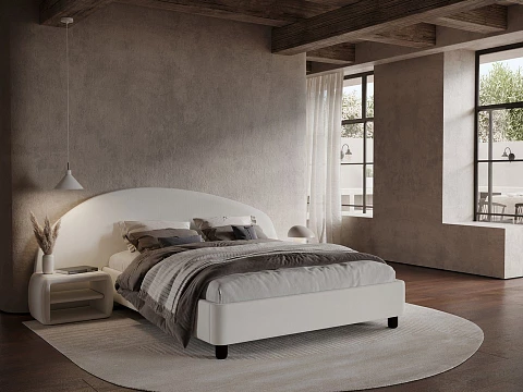 Двуспальная кровать с матрасом Sten Bro Left - Мягкая кровать с округлым изголовьем на левую сторону